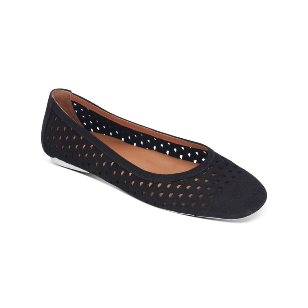 GENTLE SOULS KENNETH COLE Womens Black Eugene Slip On Leather Ballet Flats 6.5 M